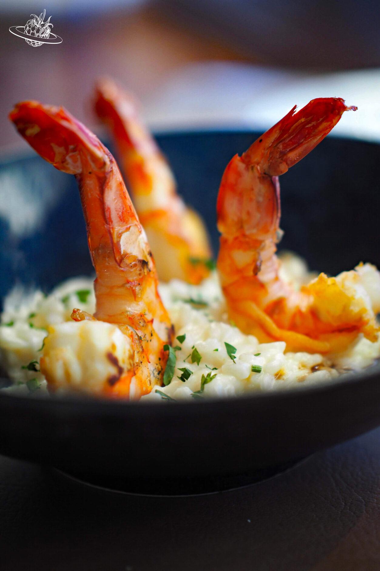 Risotto mit Riesen-Krevetten im Restaurant Horizon Deck, Monaco