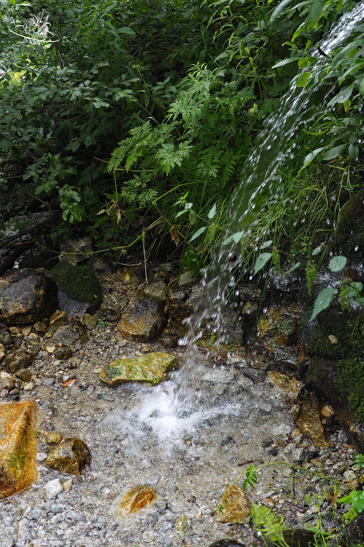 Wasser fällt in ein natürliches Becken