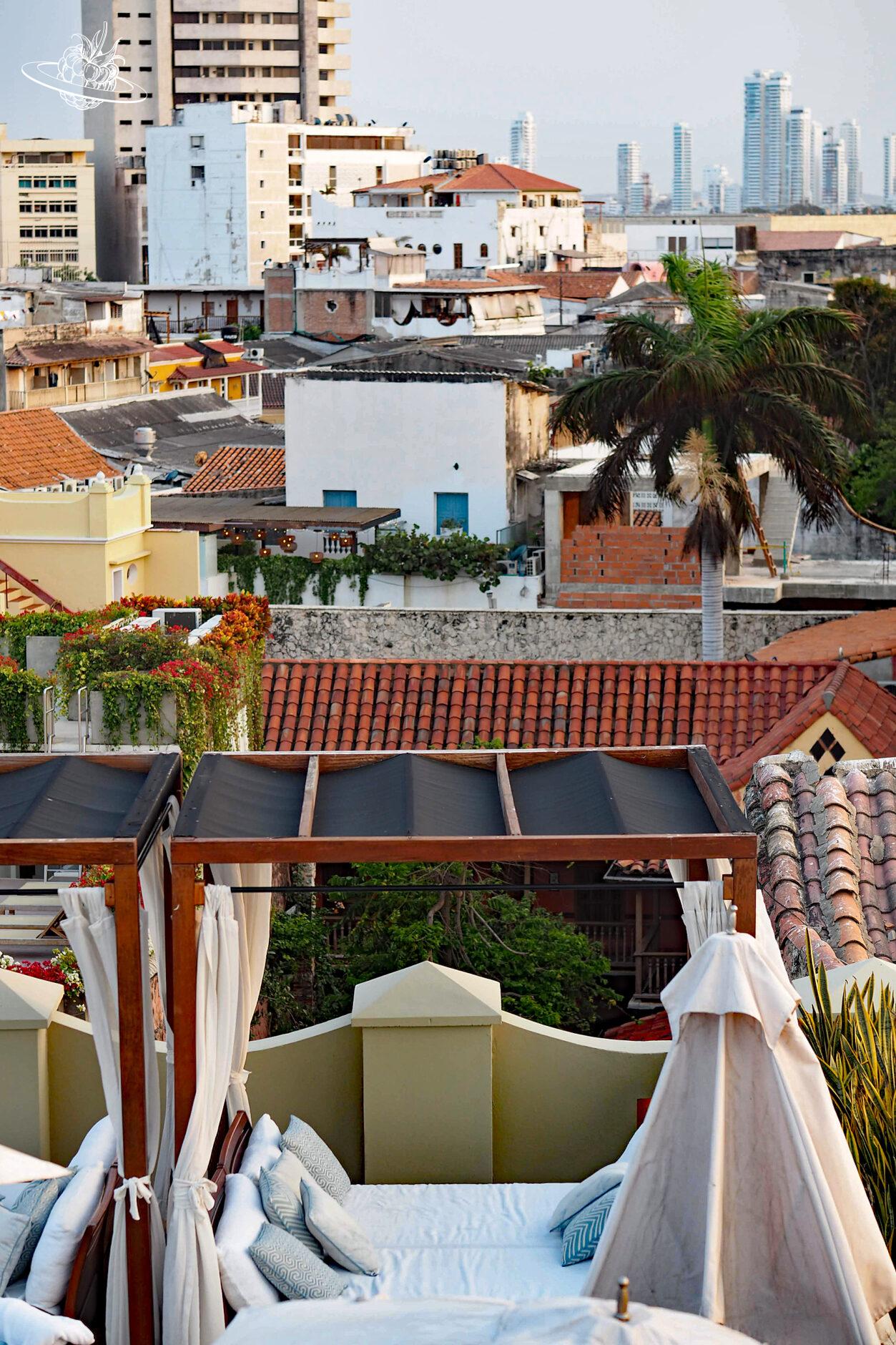 Ausblick vom Rooftop-Pool über Cartagena