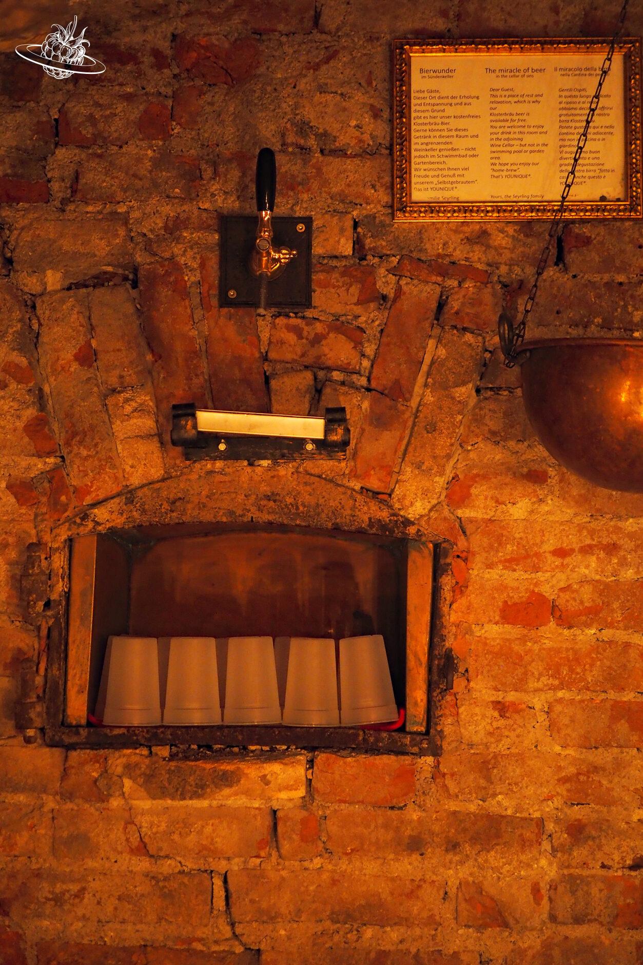 Bierzapfen in der Sauna