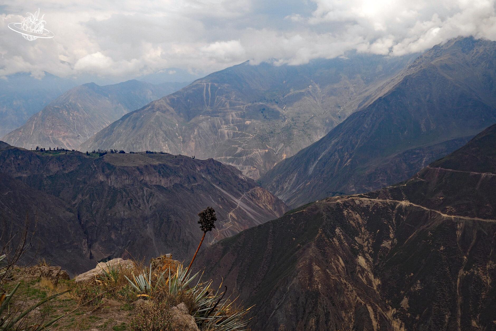 Von Strassen durchzogene Berge