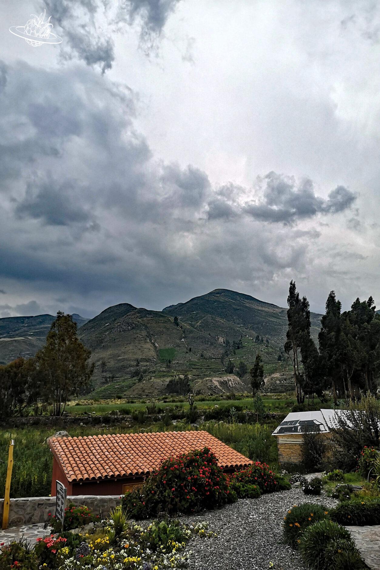 Ausblick vom Hotelzimmer auf die Berge