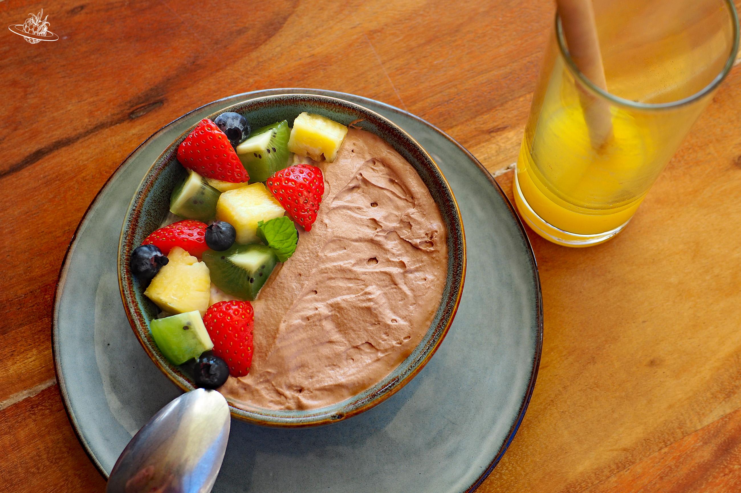 Schokoladenmousse mit gekochten Haferflocken