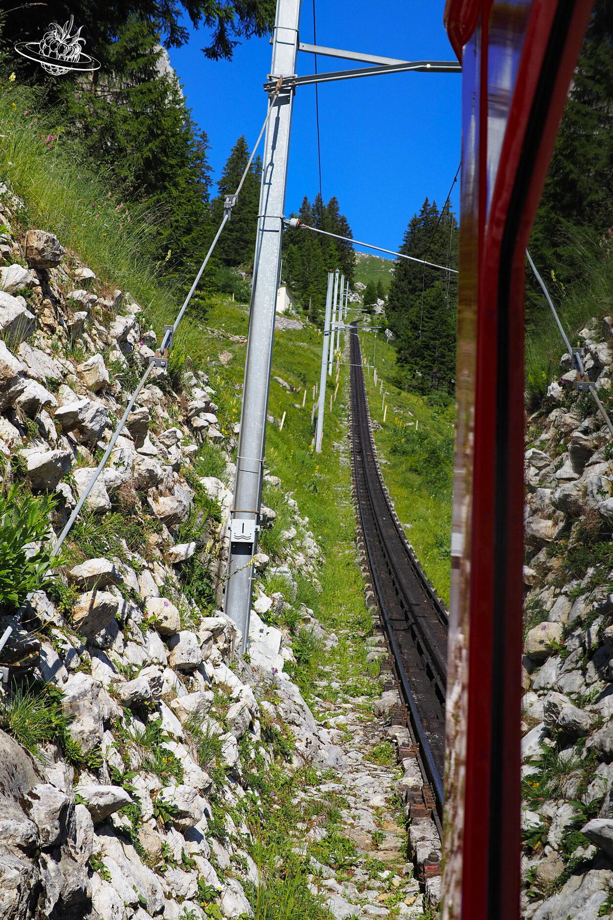 Blick auf Bergstrecke