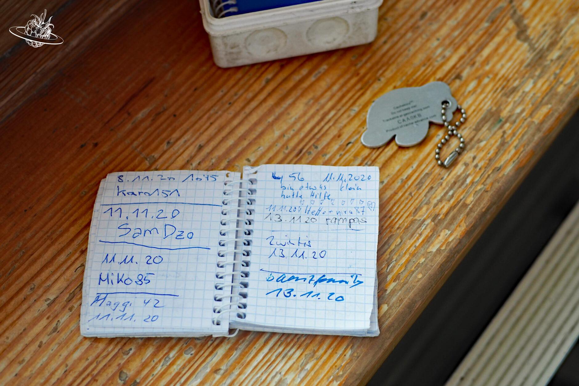 Büchlein mit den Geocachedaten
