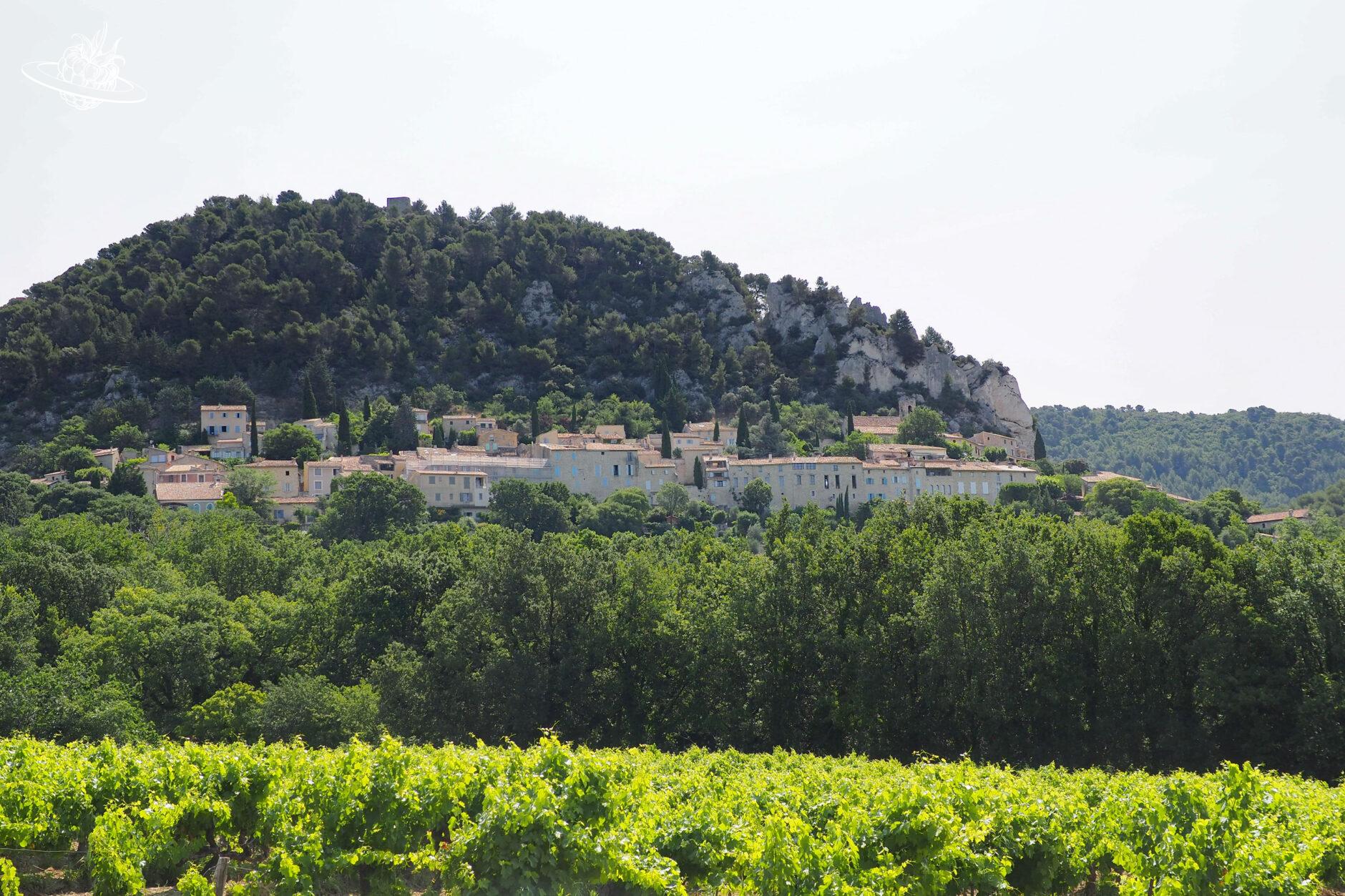 Dorf umgeben von vielen grünen Bäumen