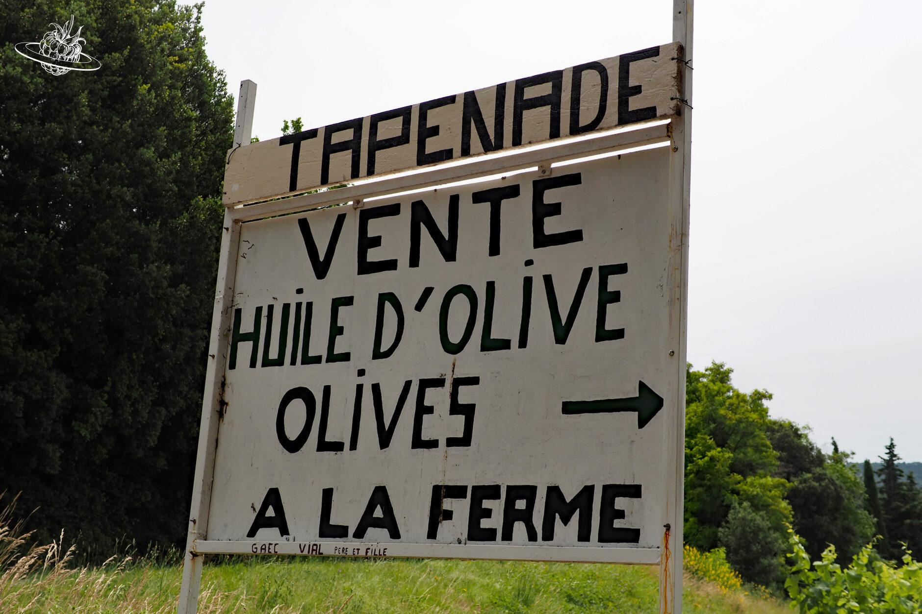 Plakat zum Olivenölverkauf