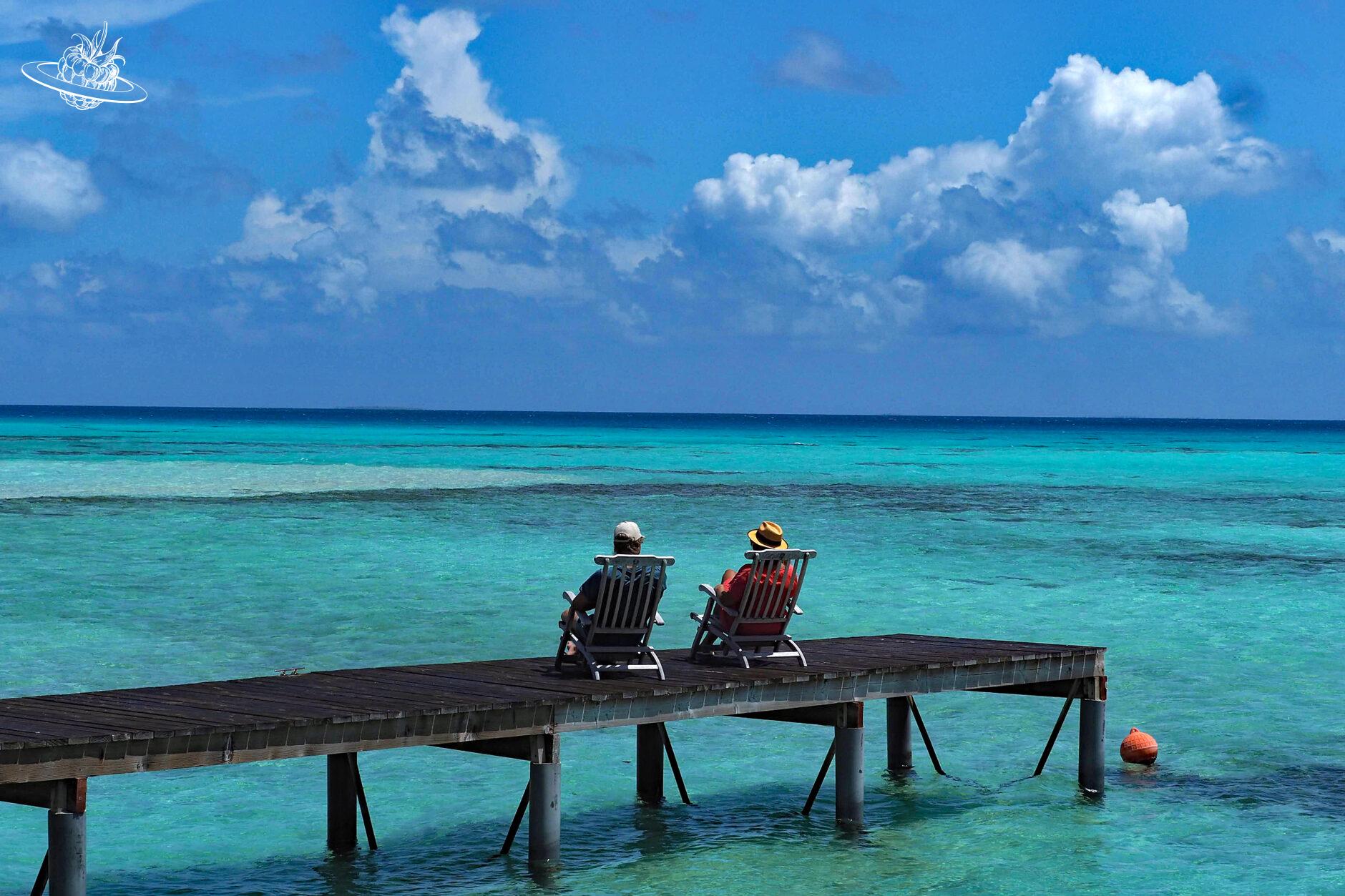 Französisch Polynesien - Tikehau - Andrea und Stefan im Liegestuhl