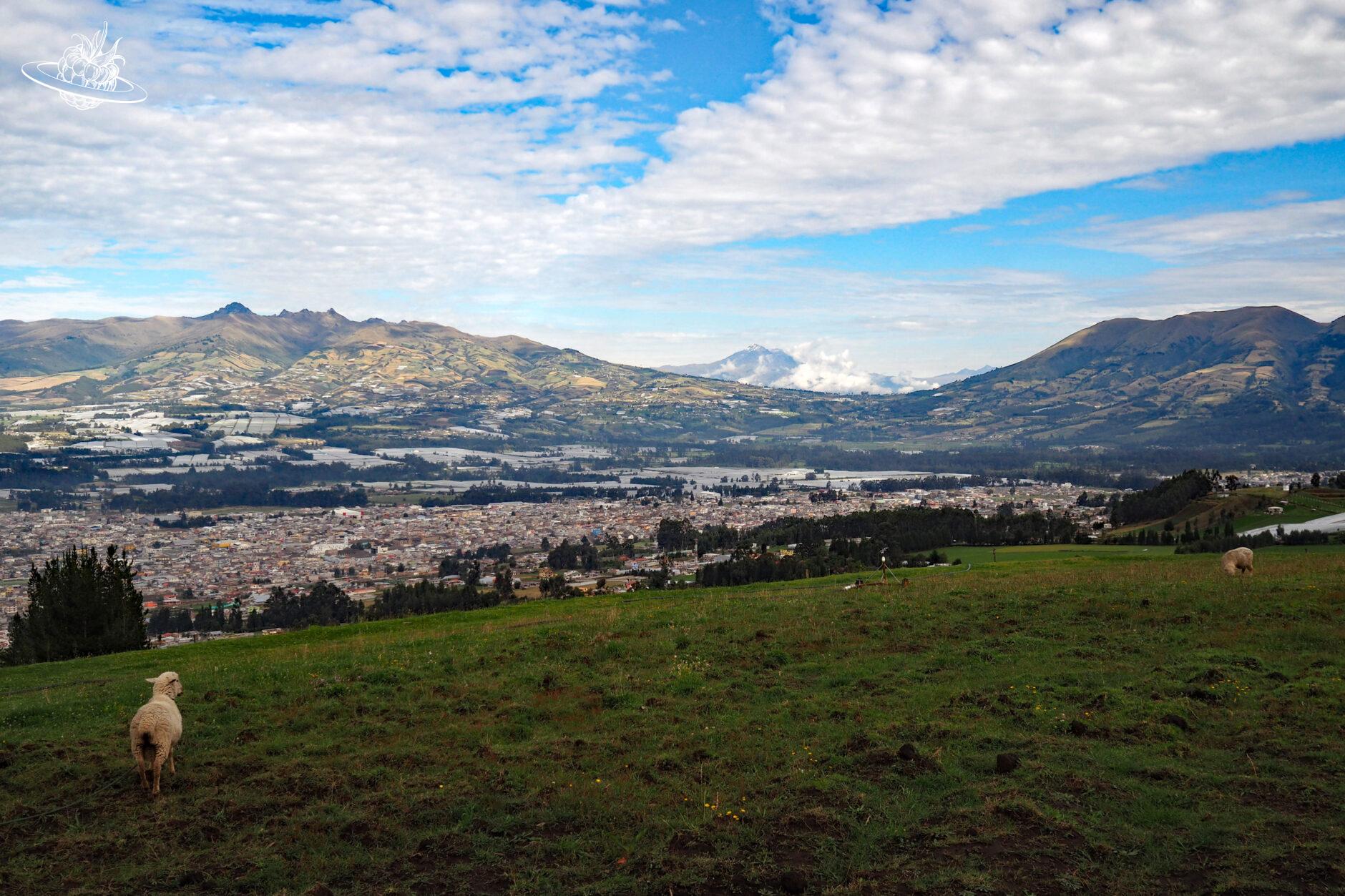 Blick auf eine Stadt in Ecuador