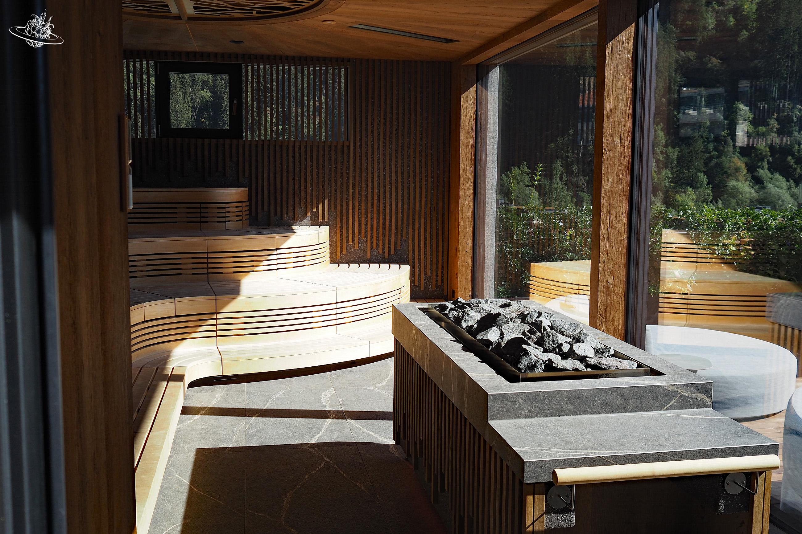 Blick auf eine Sauna