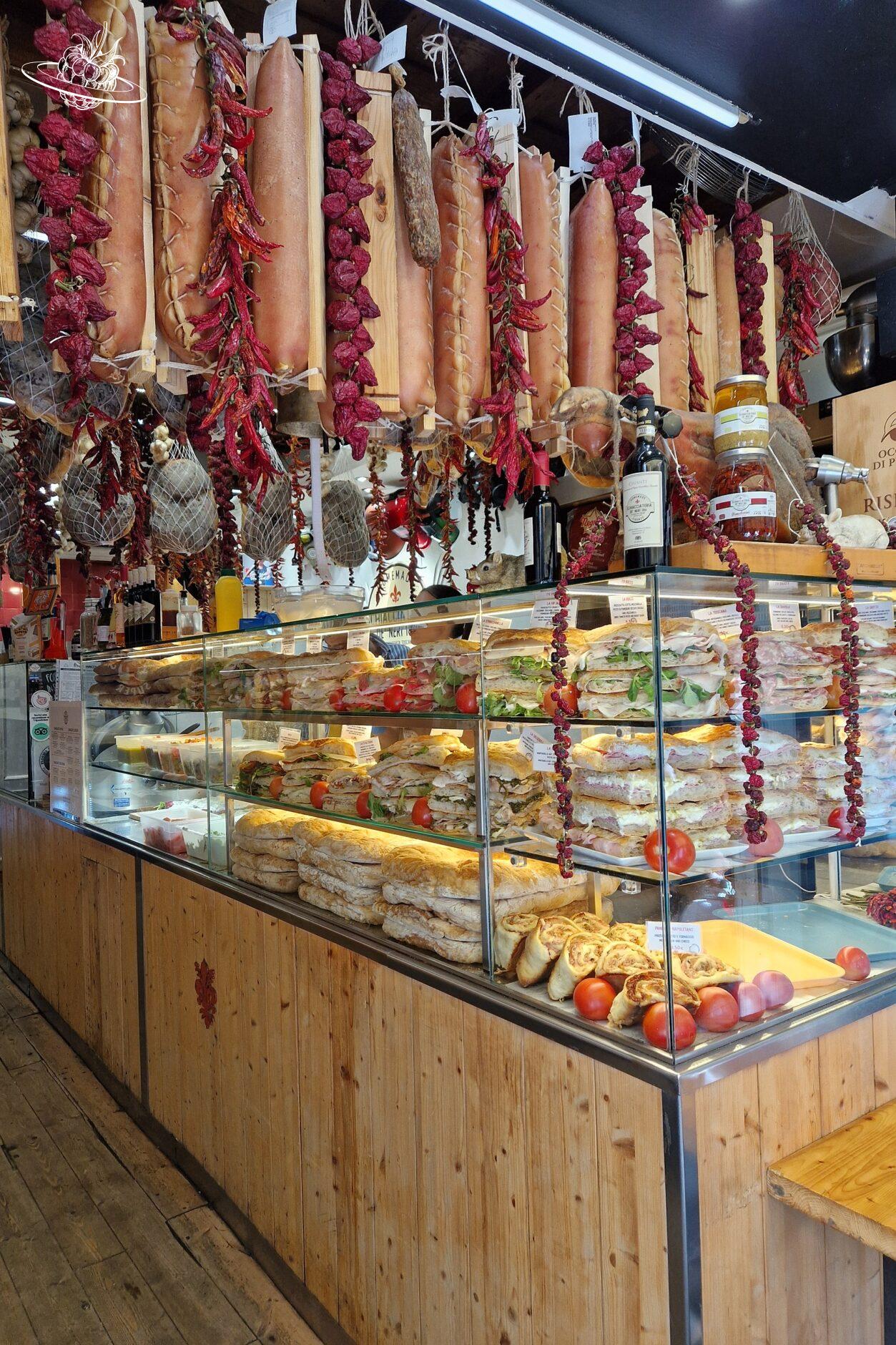 Auslage in einem Sandwichgeschäft