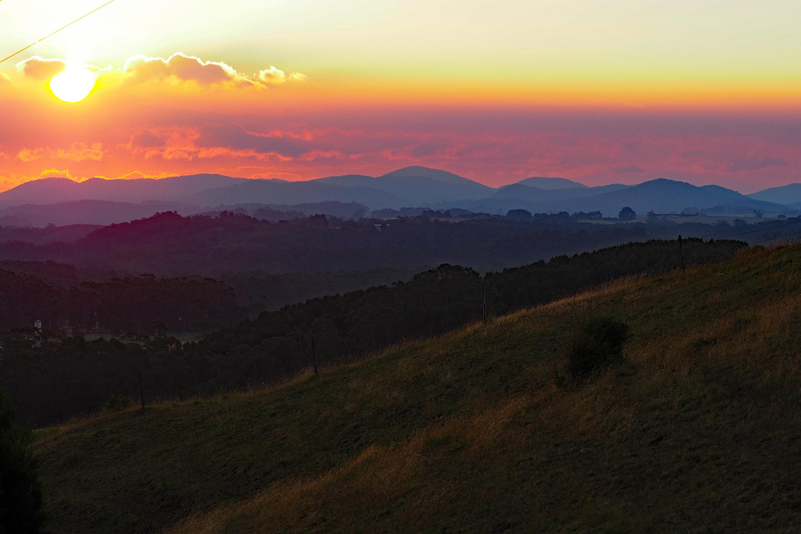 Sonnenuntergang im Norden von Tasmanien