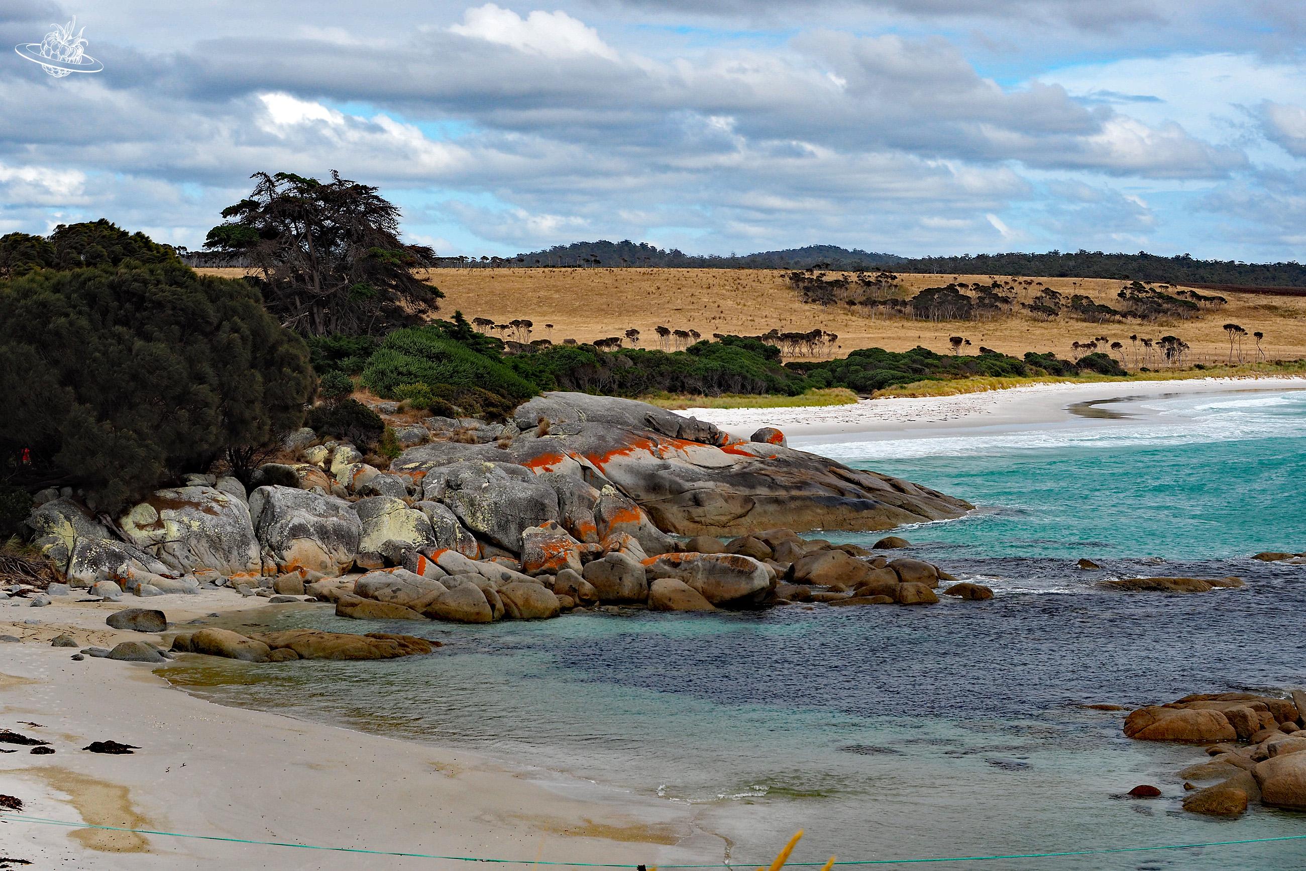 The gardens Tasmanien orange Steine