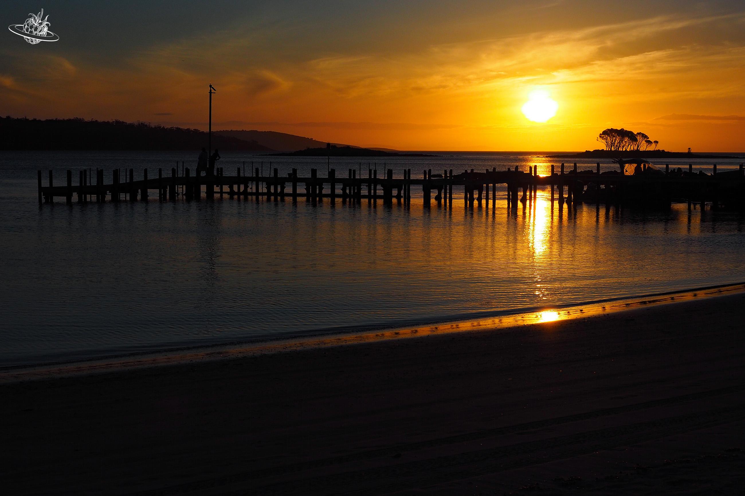 White Beach Tasmanien Halbinsel Sonnenuntergang
