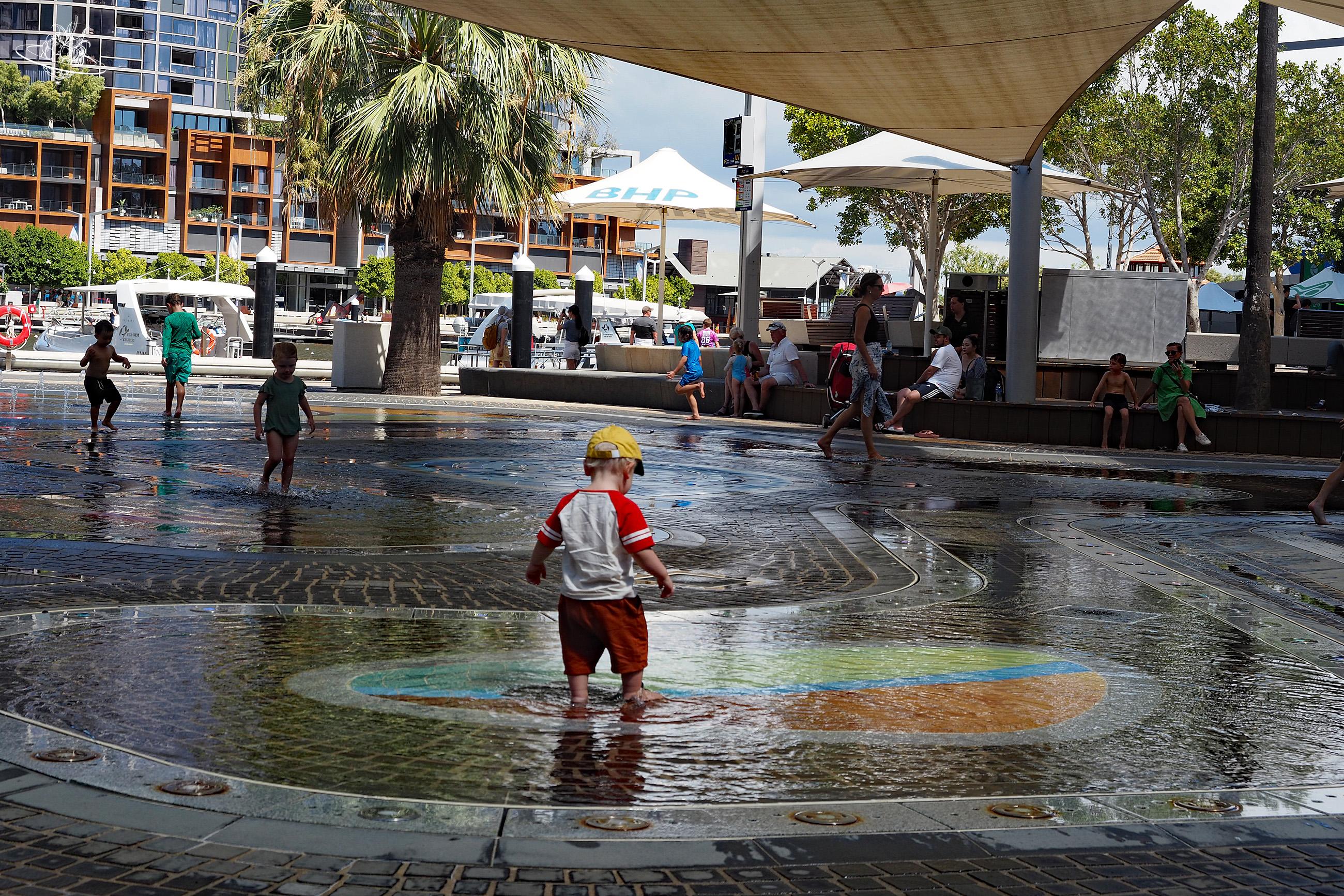 Wasserspiel in Perth.